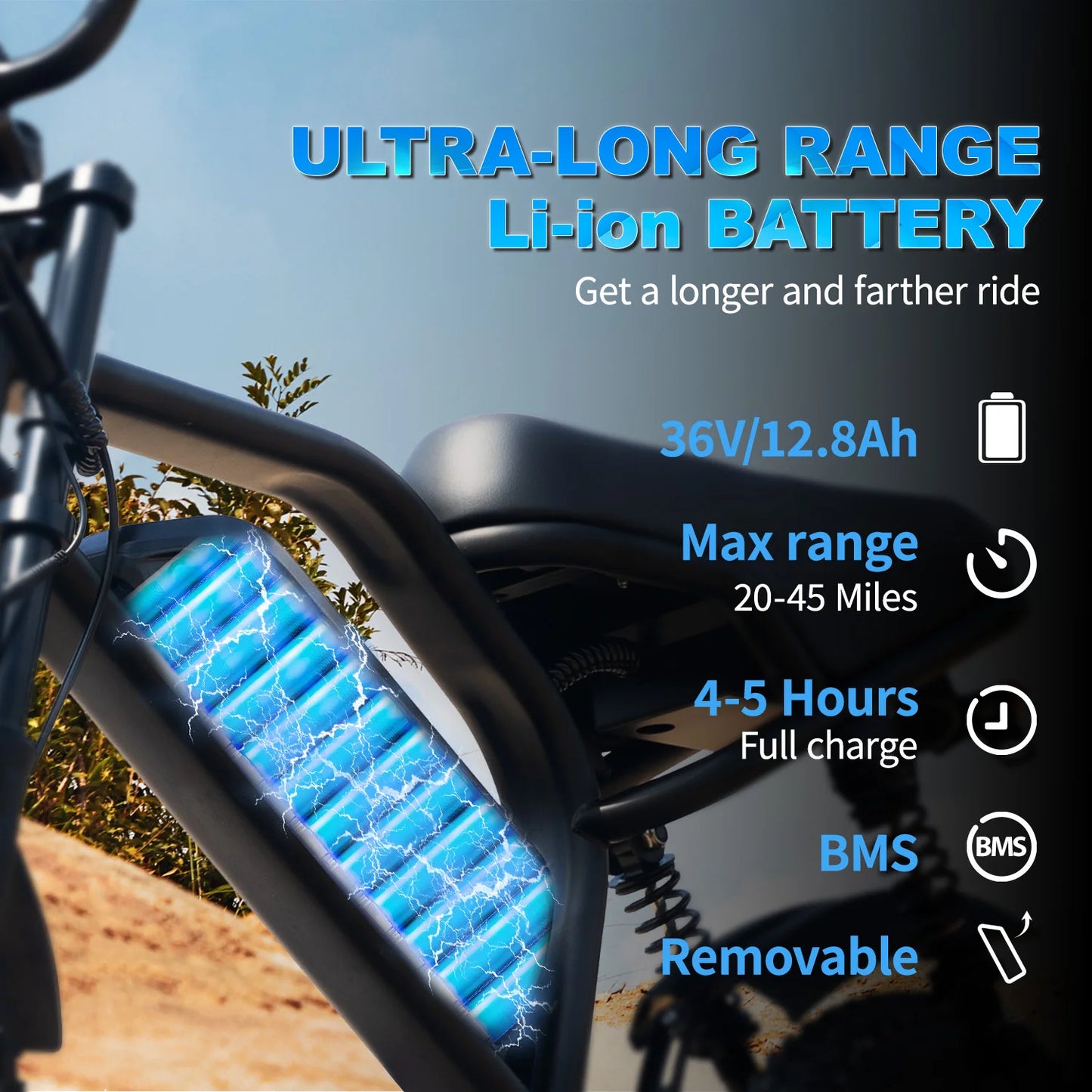 AVDLEU Mountain Electric Bike With 16 Inch Fat Tire