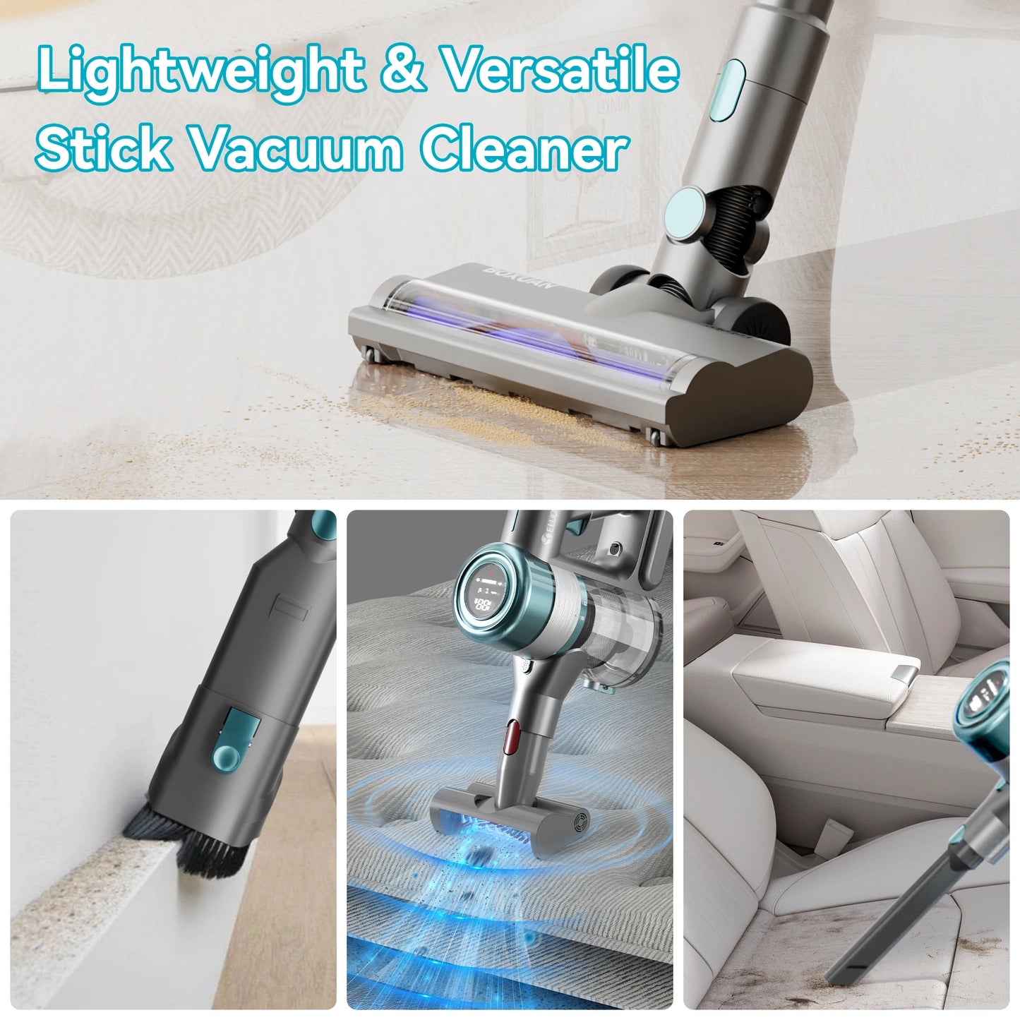 E.LUO Cordless Vacuum Cleaner 6in1 Stick With 400W Suction For Pet Hair
