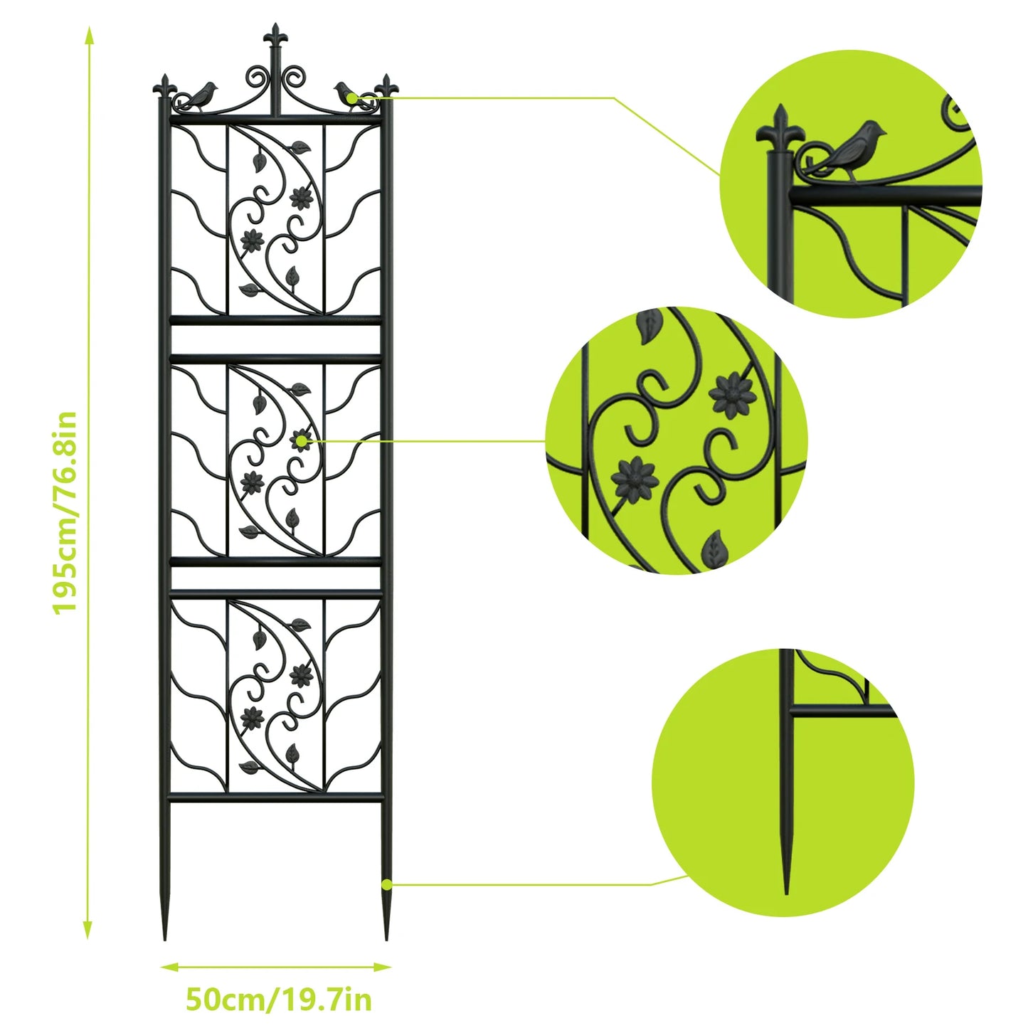 Garden Trellis Fence Outdoor Decorative Metal Lattice Panel For Climbing Plants