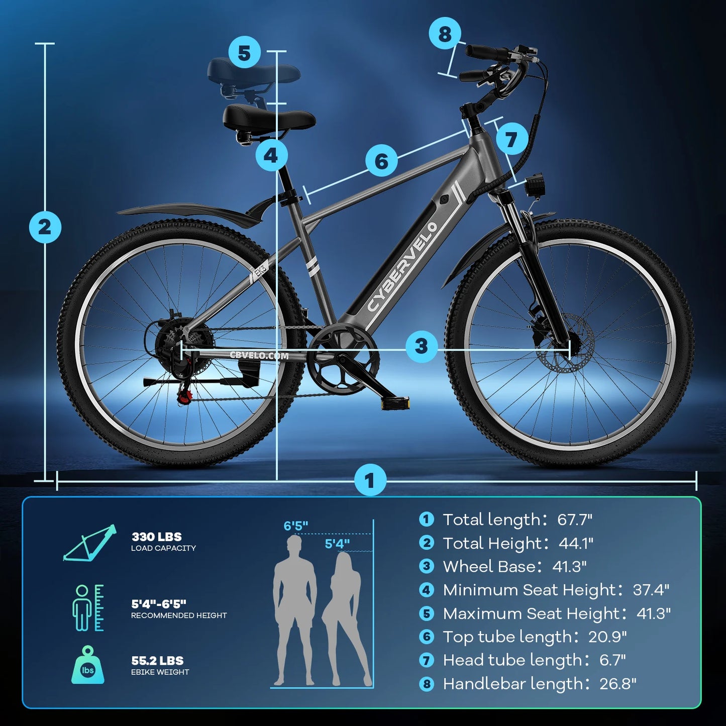 Aoango Cybervelo EK3 1000W Electric Bike