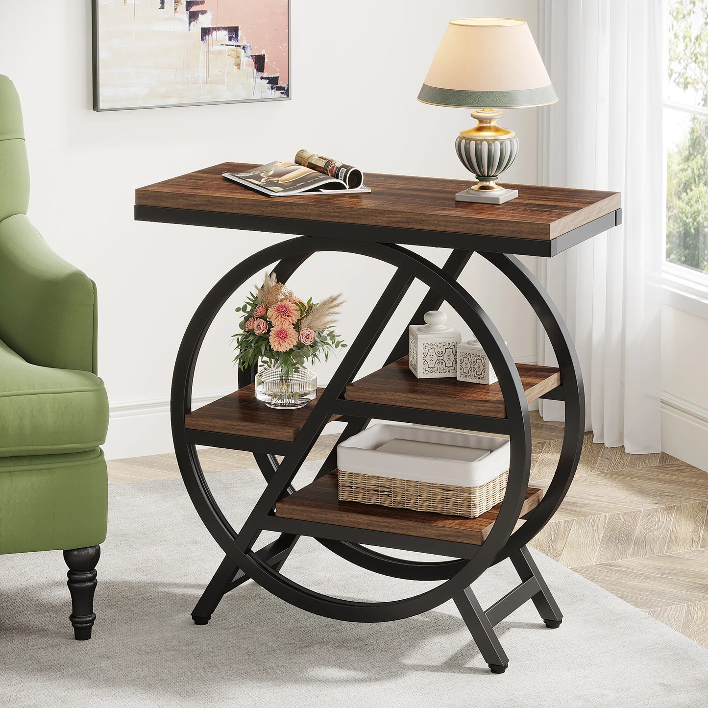 Tribesigns End Table For Living Room With 3-Tier Storage
