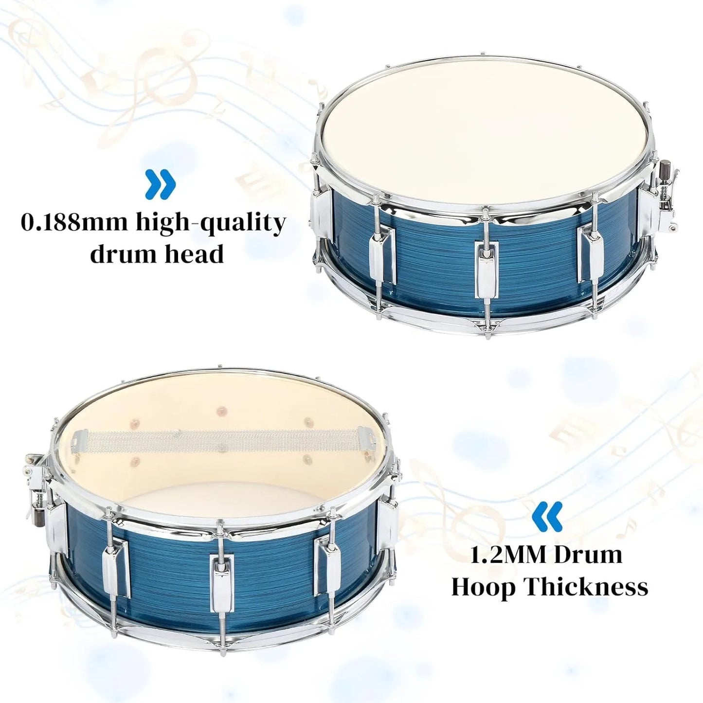 Snare Drum Set With Drumstick Holder And Bag For Student