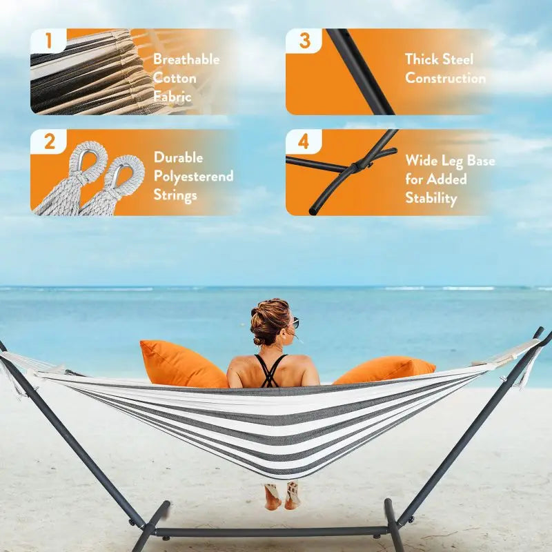Gyroor Adjustable Stand Hammock With Storage Bag 600 Pound Capacity