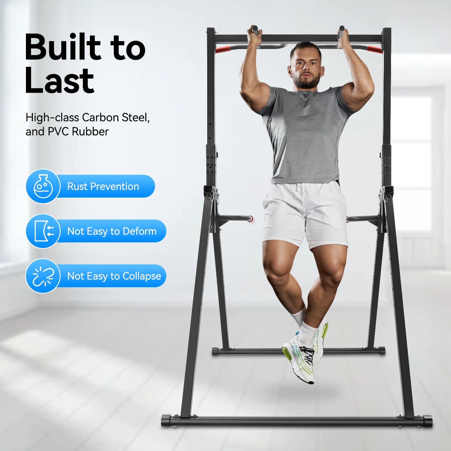 No Brand Height Adjustable Free Standing Power Tower Home Gym