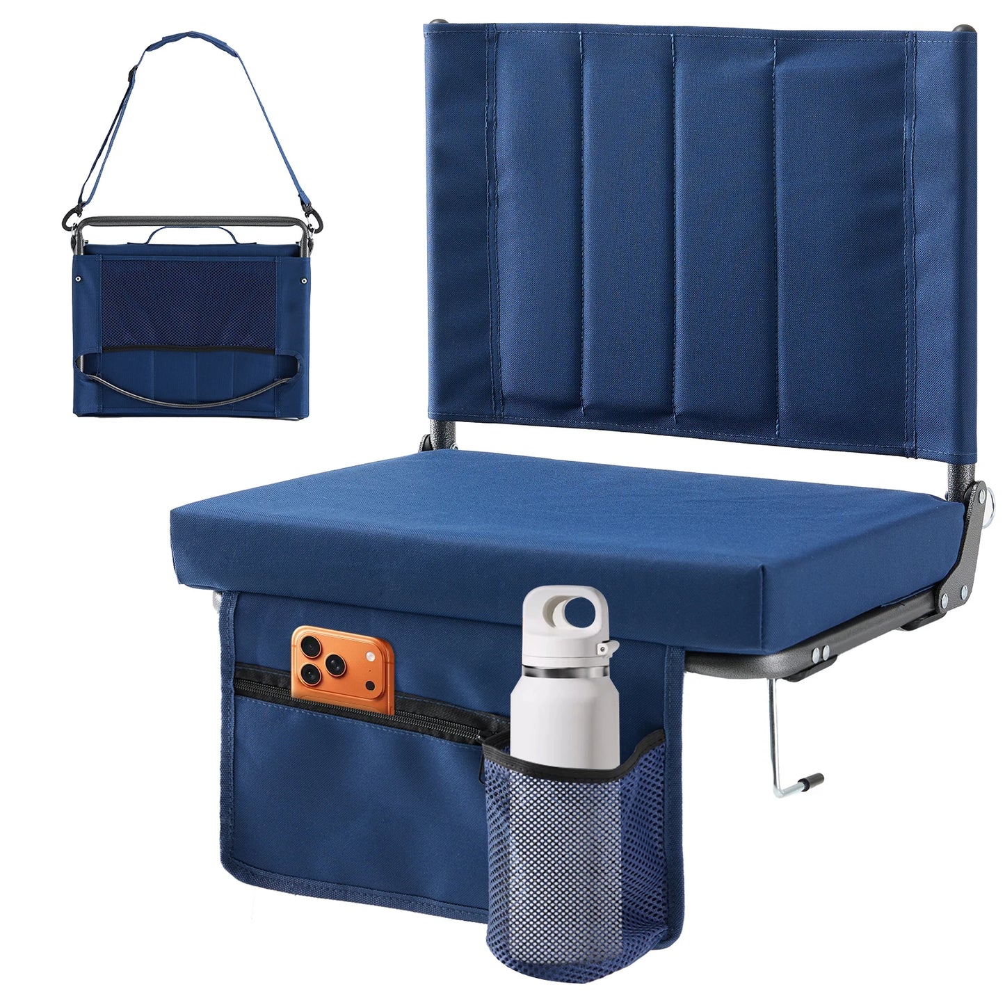 JHK Outdoor Foldable Seat With Back Support Portable Chair