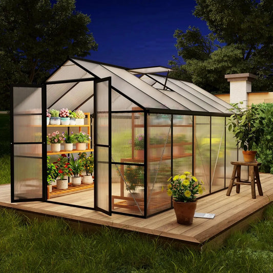 Heavy Duty Outdoor Greenhouse With Aluminum Frame And Polycarbonate Panels
