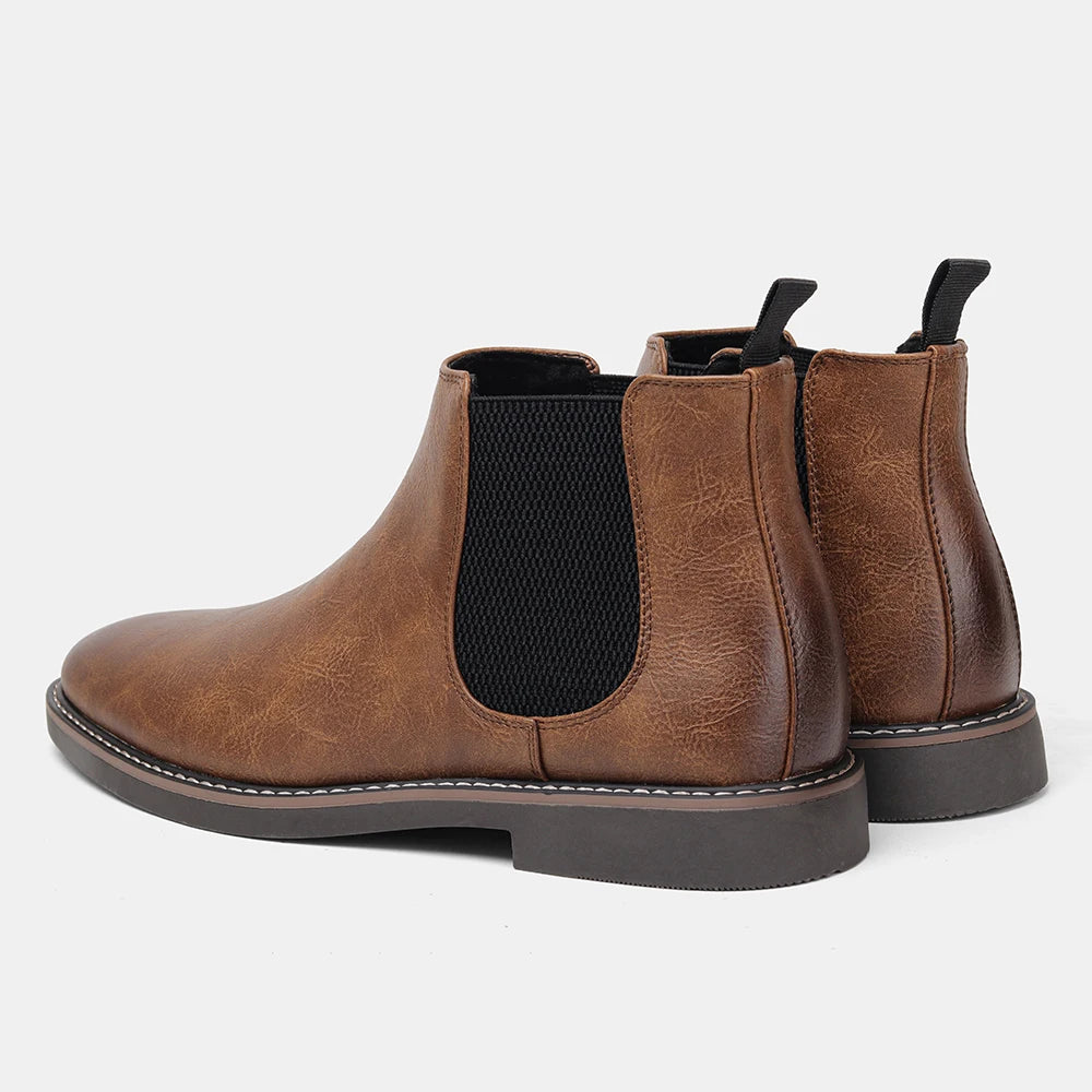Hecrafted Chelsea Boots for Men Leather Casual Retro Ankle Boots