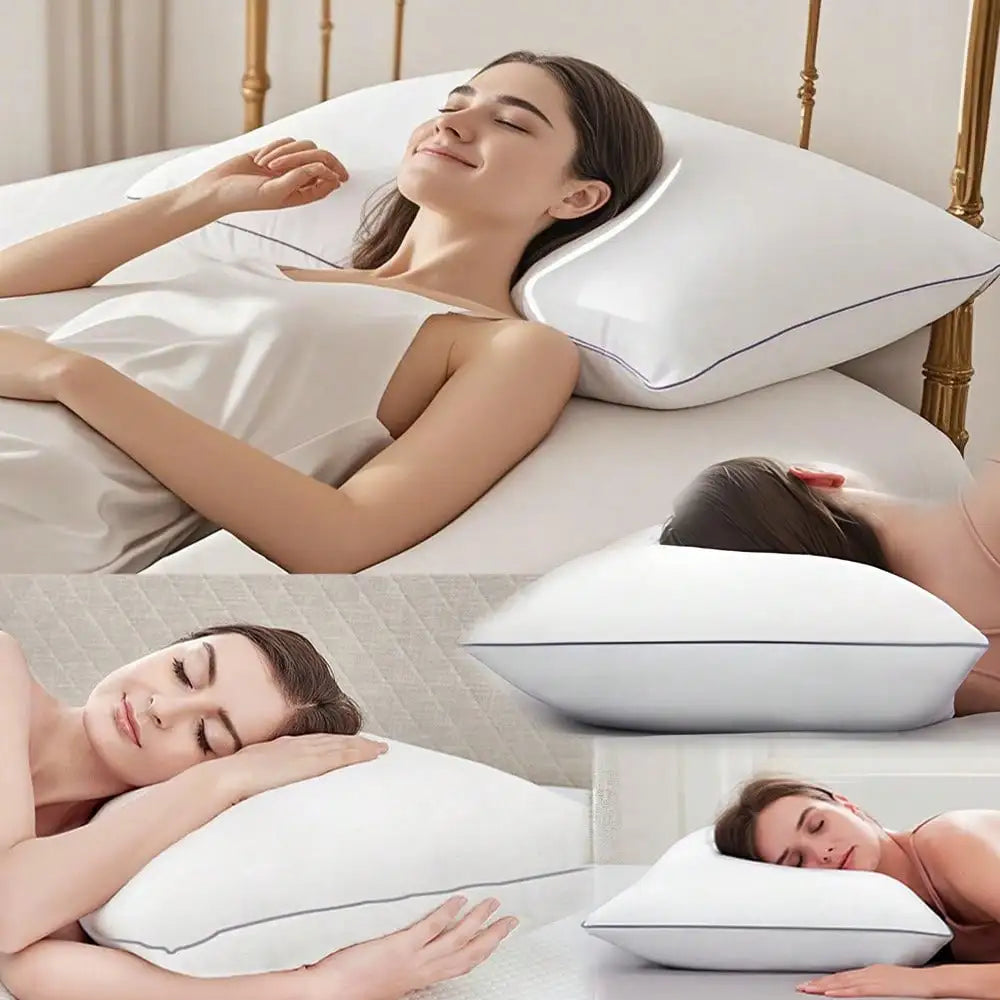 Deluxe Hotel Quality Pillow With Hypoallergenic Down Alternative Neck Support