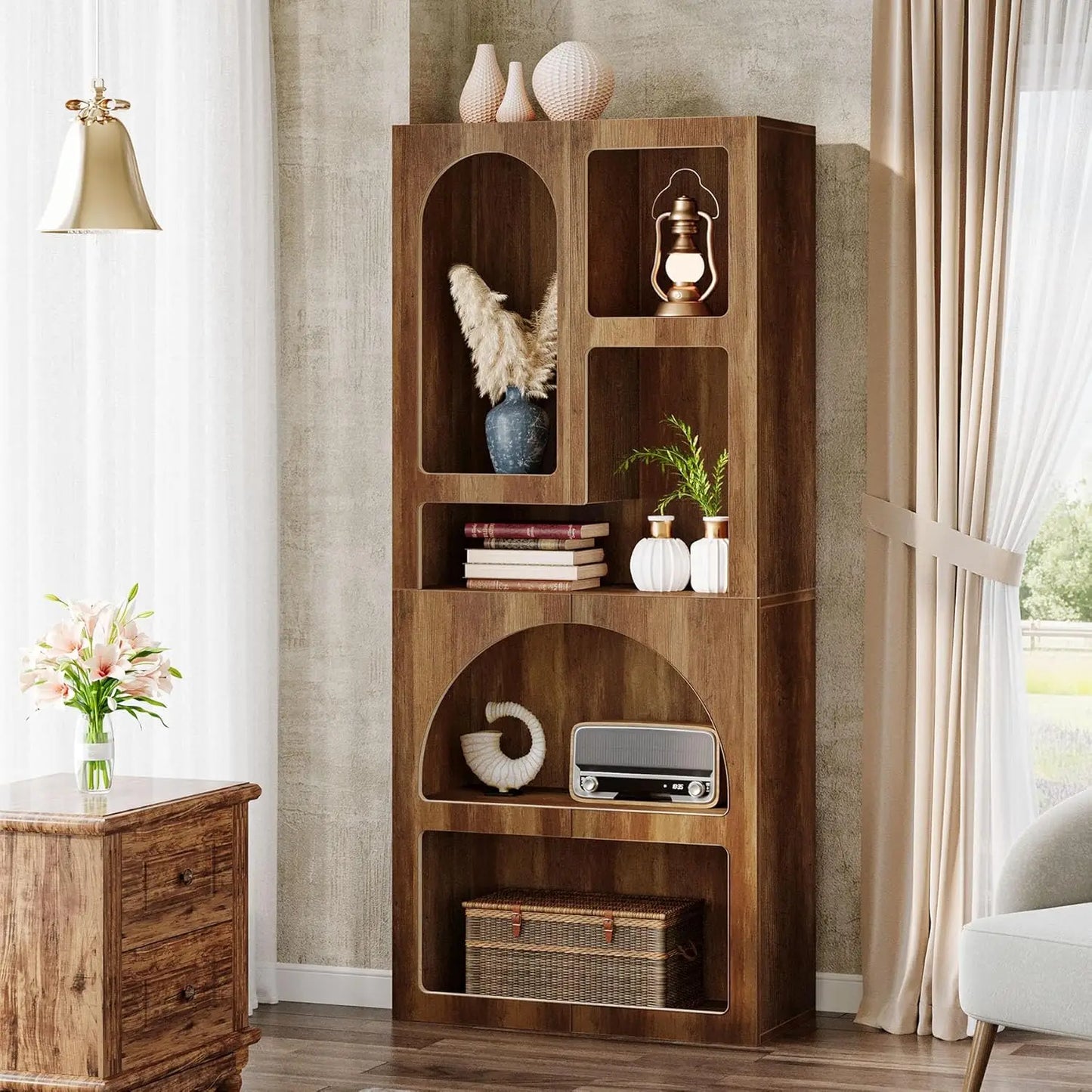 Little Tree Geometric Bookshelf Arched Free Standing