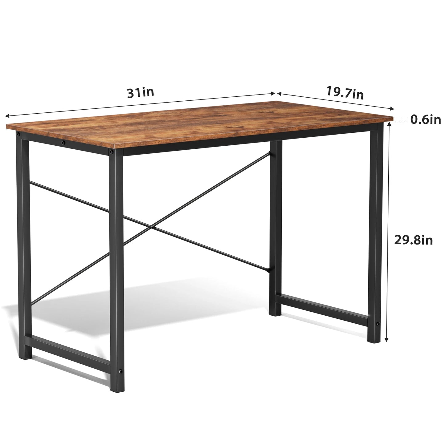 JHK Modern Compact Metal Frame Computer Desk Writing Table