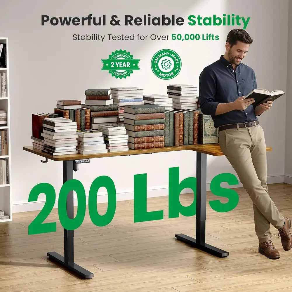 Electric Adjustable Standing Desk With Flexible Monitor Stand