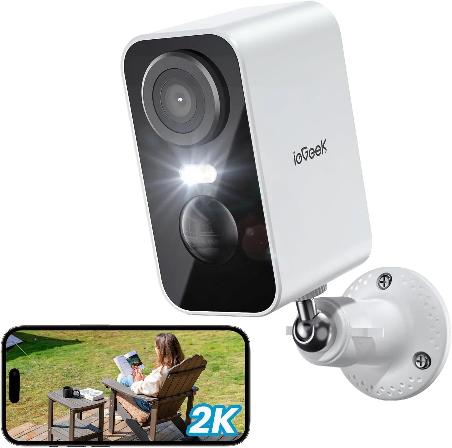 IEGEEK 2K Wireless Security Camera Outdoor Night Vision
