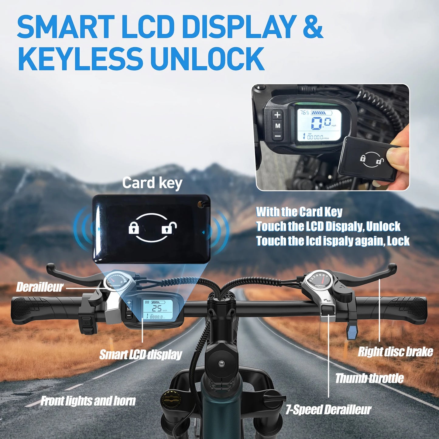 Adults Electric Mountain Bike 36V 500W 21-Speed Ebike