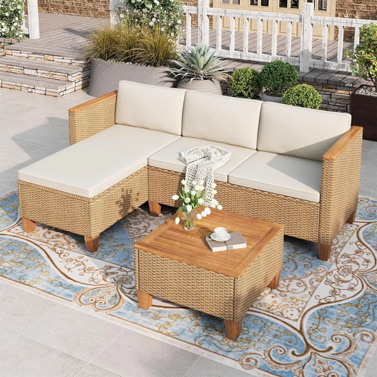 XIUWO 3-Piece Patio Furniture Set Wicker Outdoor Collection