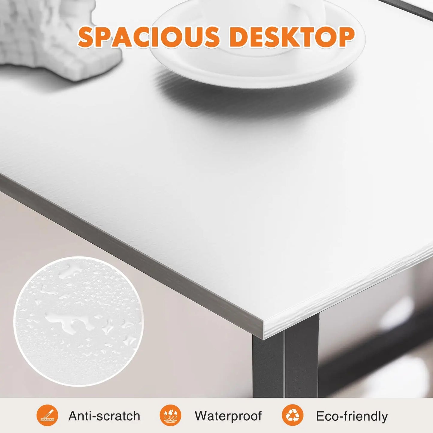 JHK Modern Compact Metal Frame Computer Desk Writing Table