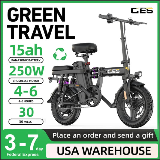 UPlee GE5 48V 15Ah Folding Electric Bike With 31-60km Range