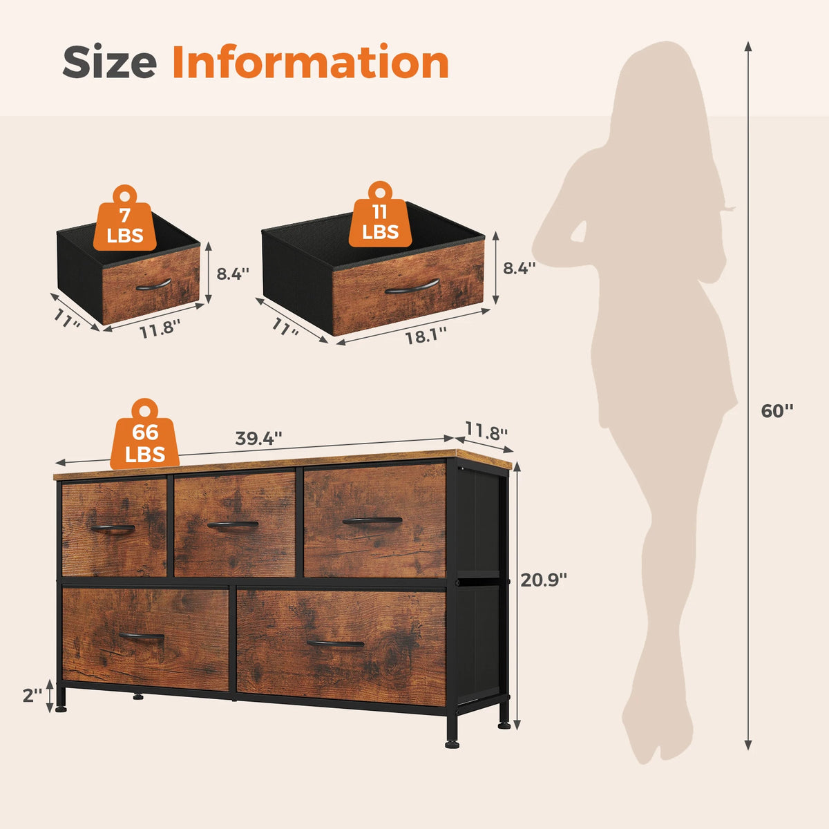 MCQ Modern Storage Cabinet With Wooden Top And Metal Frame