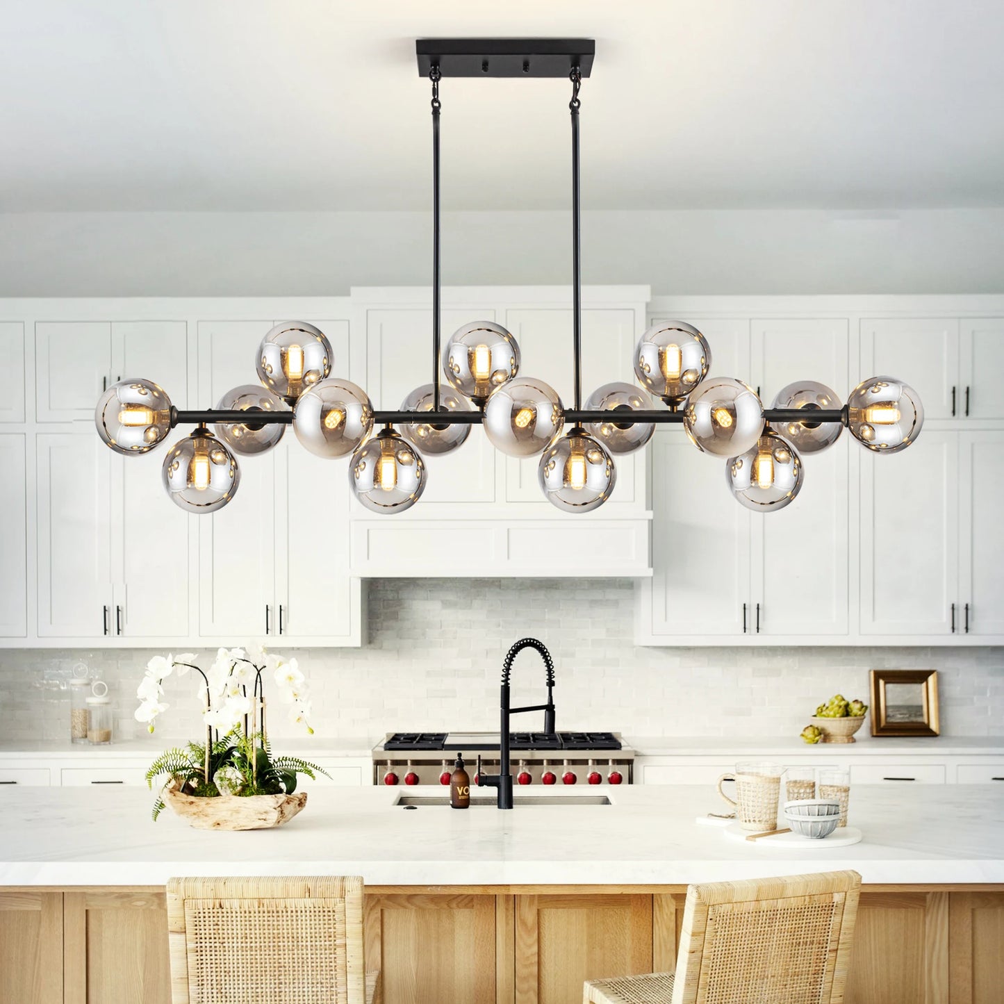 Mid Century Modern Sputnik Chandelier For Dining And Kitchen Island Lighting