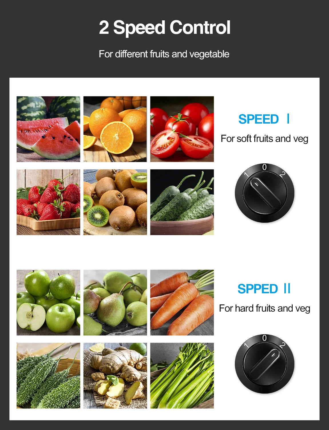 Qcen 500W Centrifugal Juicer Machine With Wide Mouth Feed Chute