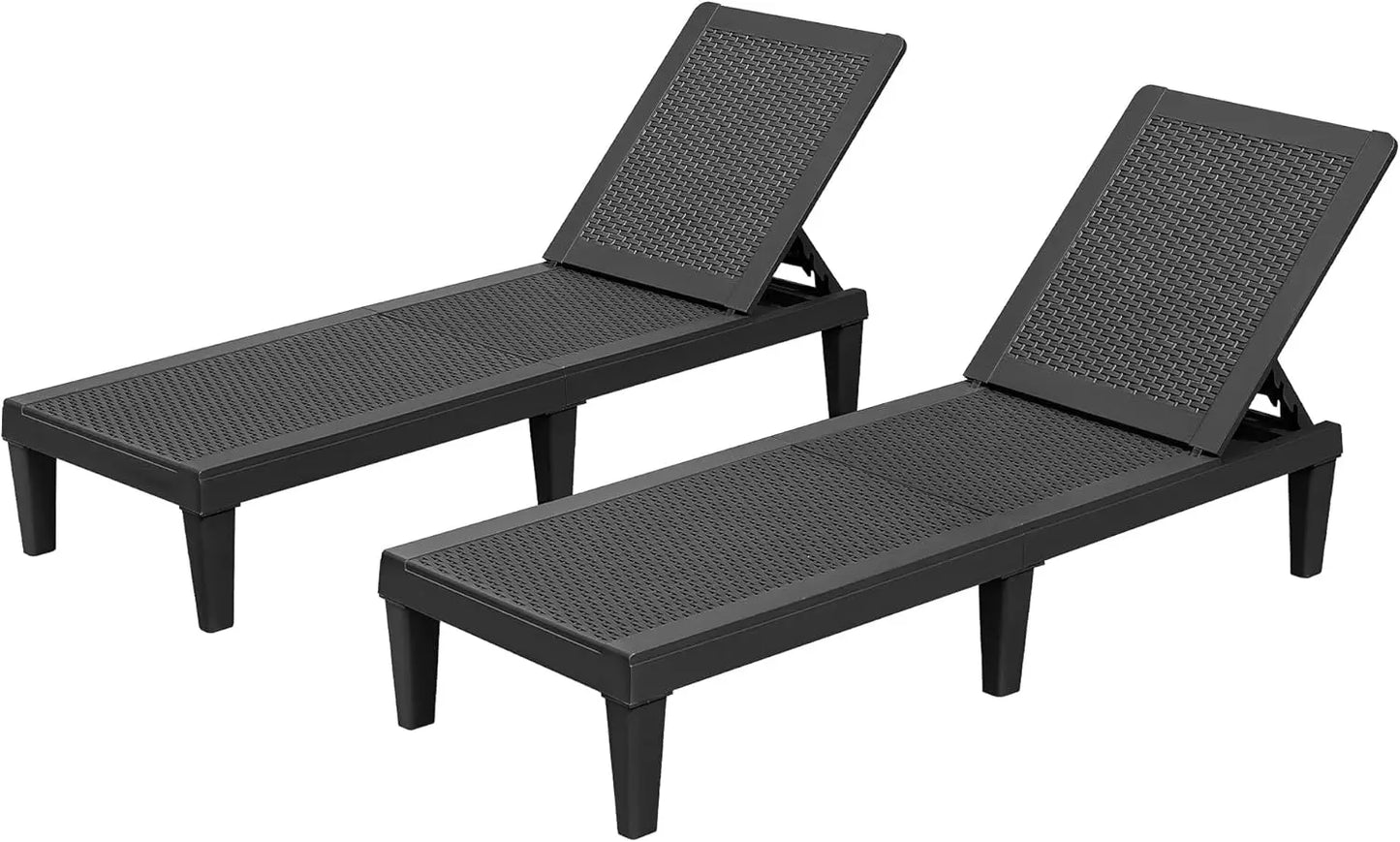 Homall Outdoor Lounge Chairs Set Of Two With Adjustable Backrest
