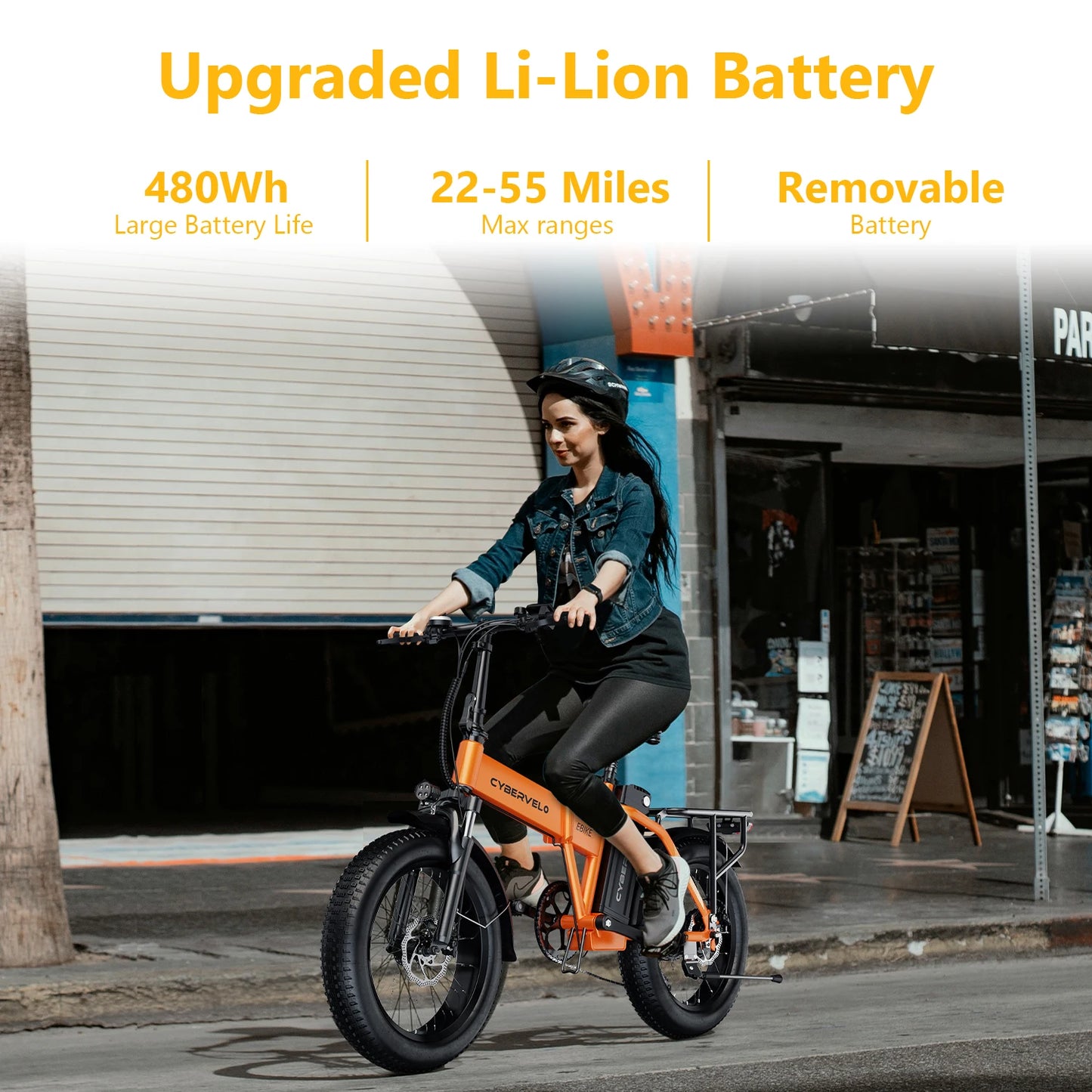 Cybervelo Foldable 1000w Peak Electric Bike With Fat Tires