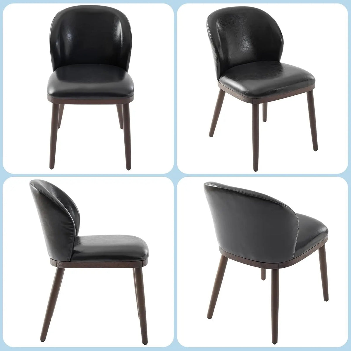 Dining Chairs Set of 2 Modern Upholstered Kitchen Dining Chairs with Ergonomic Back Support Wood Legs for Dining Room, Restauran
