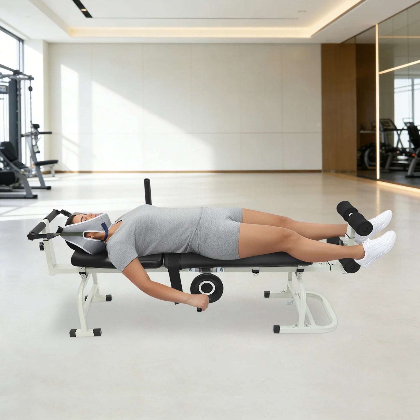 Multifunctional Neck Stretcher Lumbar Traction Decompression Bench