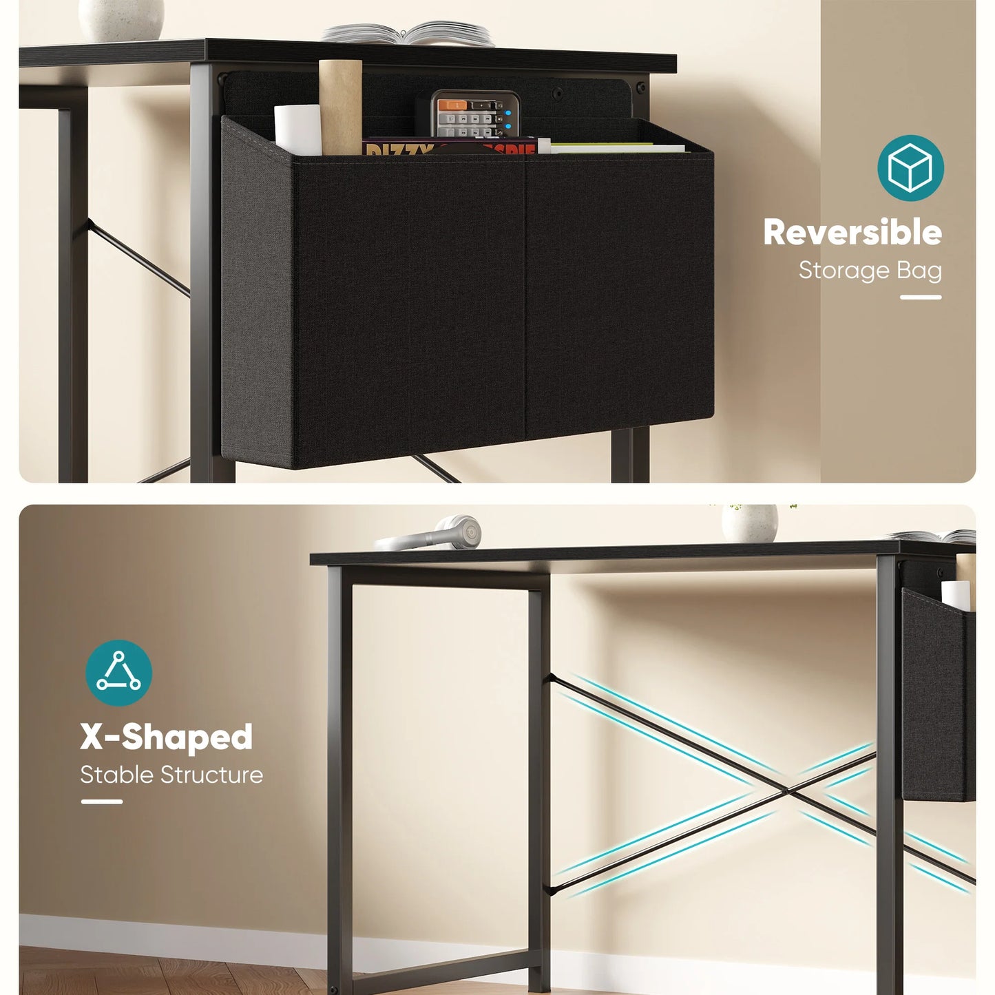 JHK 55 Inch Computer Office Desk With Storage Bag