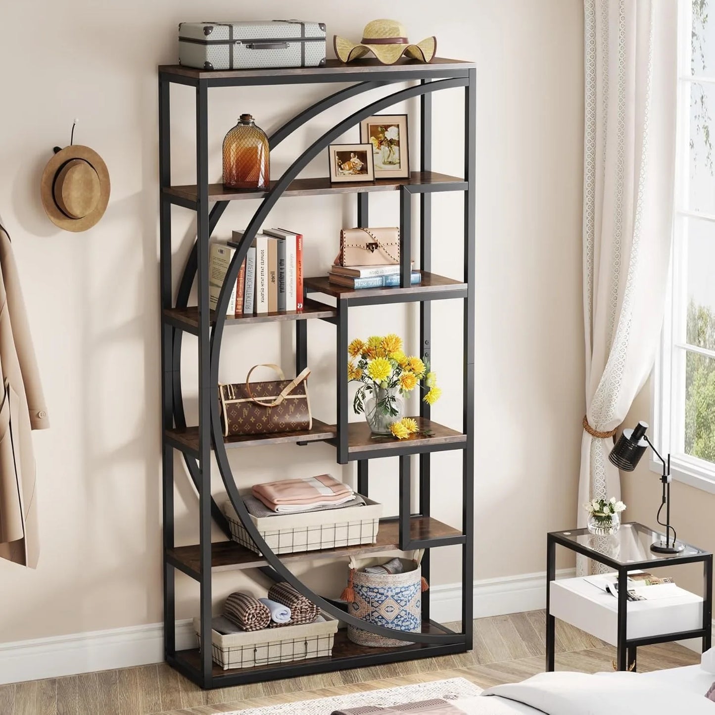 Little Tree Industrial FiveTier Etagere Bookcase Display Shelf