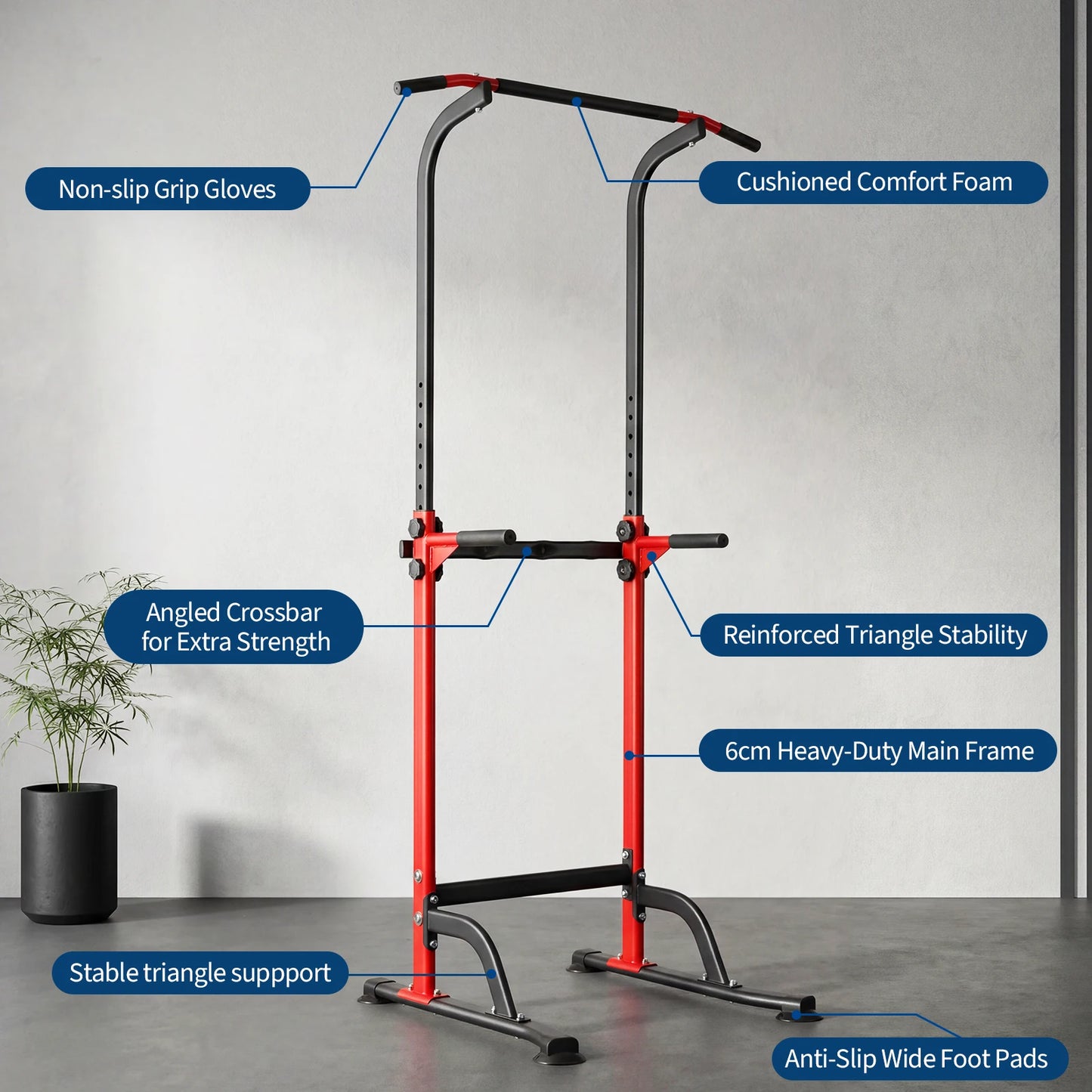 Heavy Duty Power Tower Pull Up Dip Station Multi Function Strength