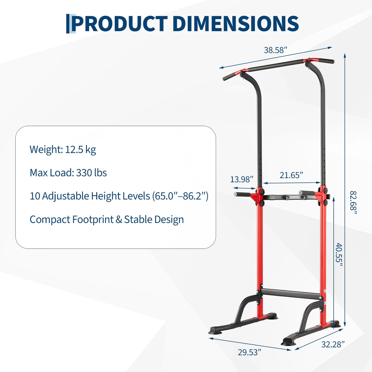 Heavy Duty Power Tower Pull Up Dip Station Multi Function Strength