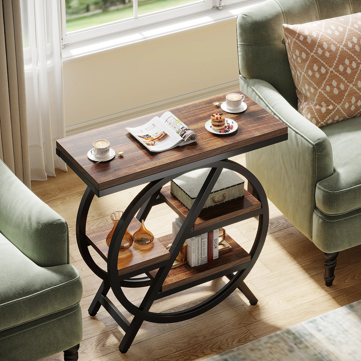 Tribesigns End Table For Living Room With 3-Tier Storage