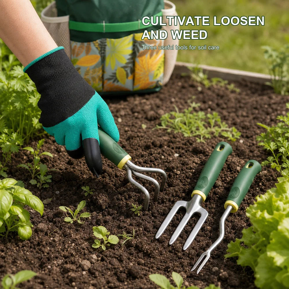 Professional 16 Piece Aluminum Garden Tool Set With Gloves