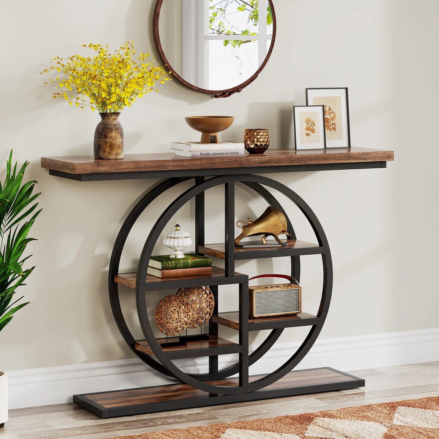 Tribesigns Console Table Industrial 4 Tier Narrow Entryway Sofa Table
