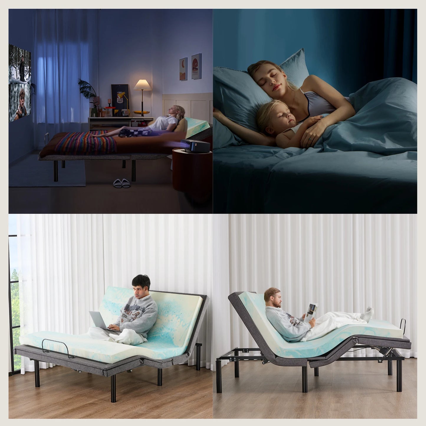 JHK Electric adjustable Zero Gravity Bed With USB Ports