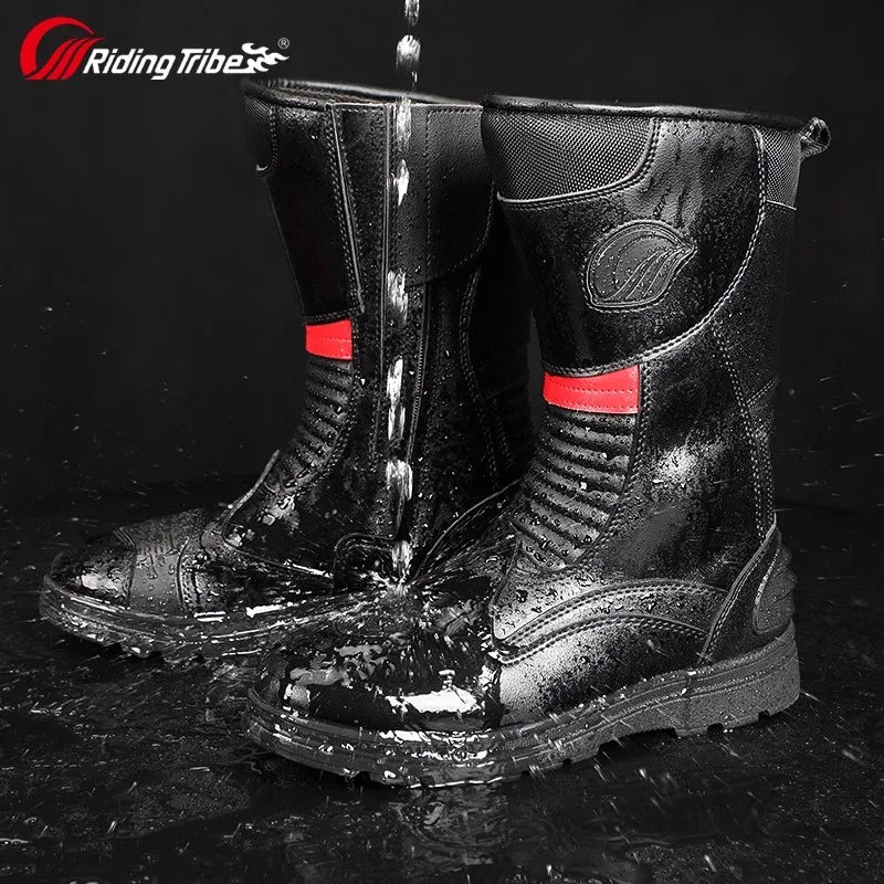Leather Off Road Motorcycle Boots With Ankle Protection