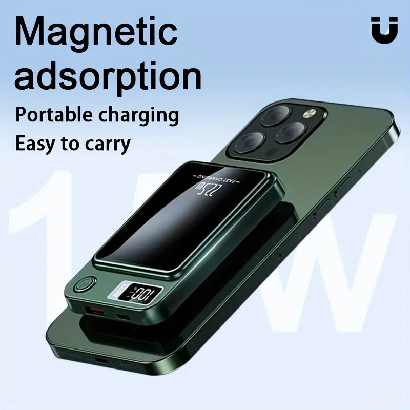 Magnetic Wireless Power Bank 10000mAh 22.5W USB C USB A