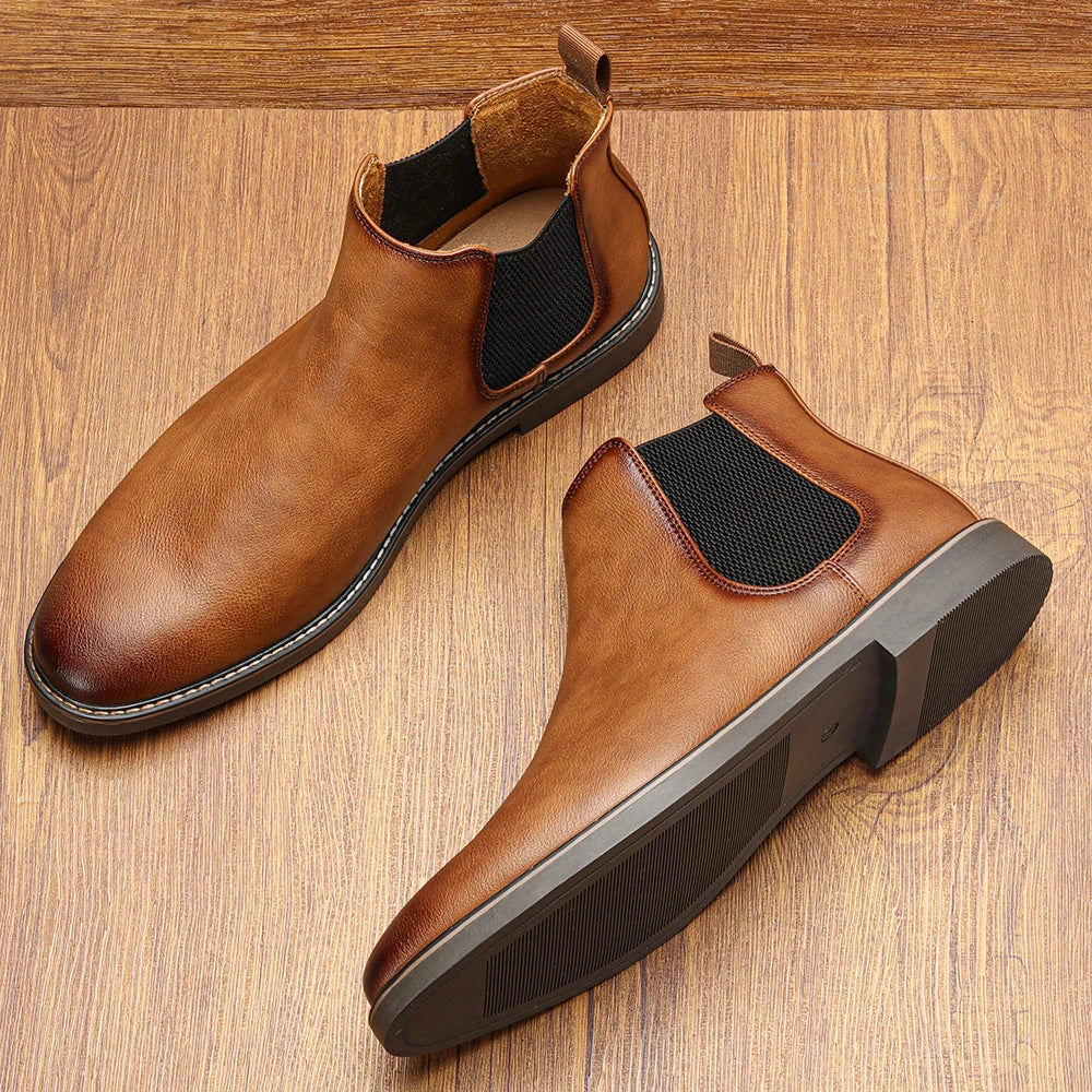 Hecrafted Chelsea Ankle Boots For Men With Elastic Closure