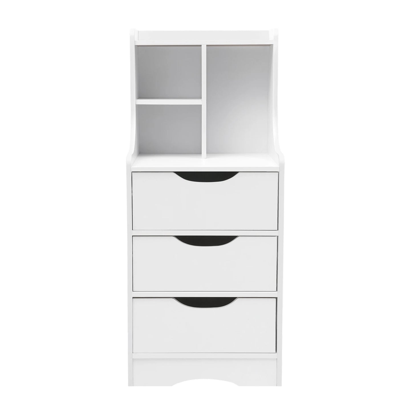 Nightstands, Bedside Table with Drawers, 3 Drawer White Nightstand Cabinet 37x30x85cm for Bedroom Storage Living Room