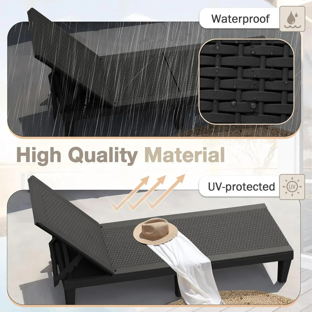 Homall Outdoor Lounge Chairs Set Of Two With Adjustable Backrest