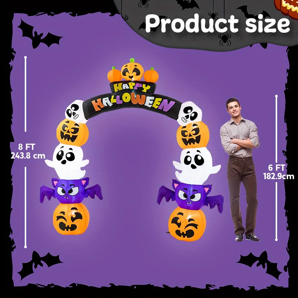 Joyfy Halloween Inflatable Pumpkin Archway With LED Lights