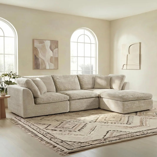 Modular Sectional Sofa With Ottoman L Shape Living Room Furniture