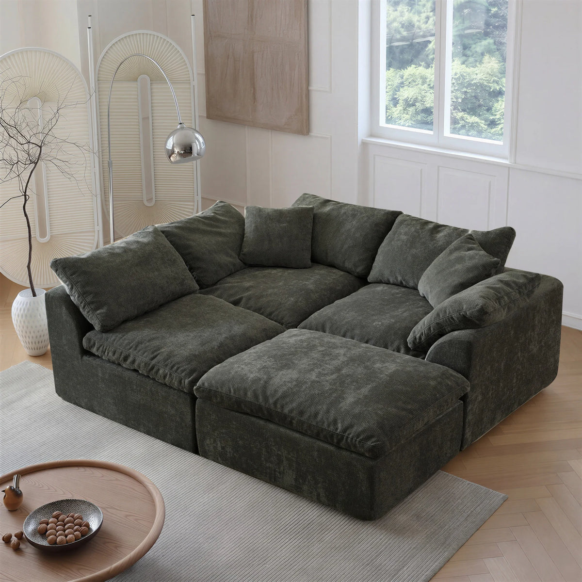 Yeflixvrau Modern Modular Sectional Sofa With Removable Seat Cushions