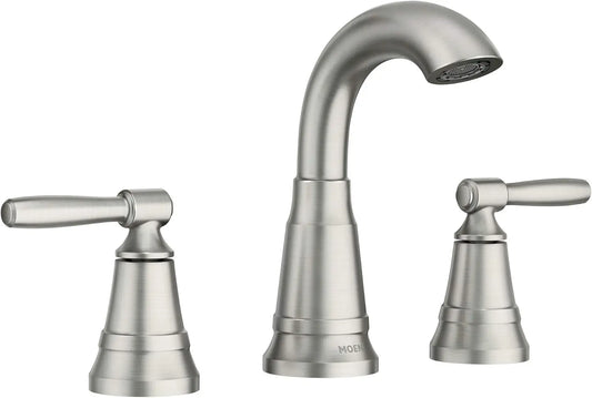 Spot-Resistant Nickel Widespread Bathroom Faucet With Drain