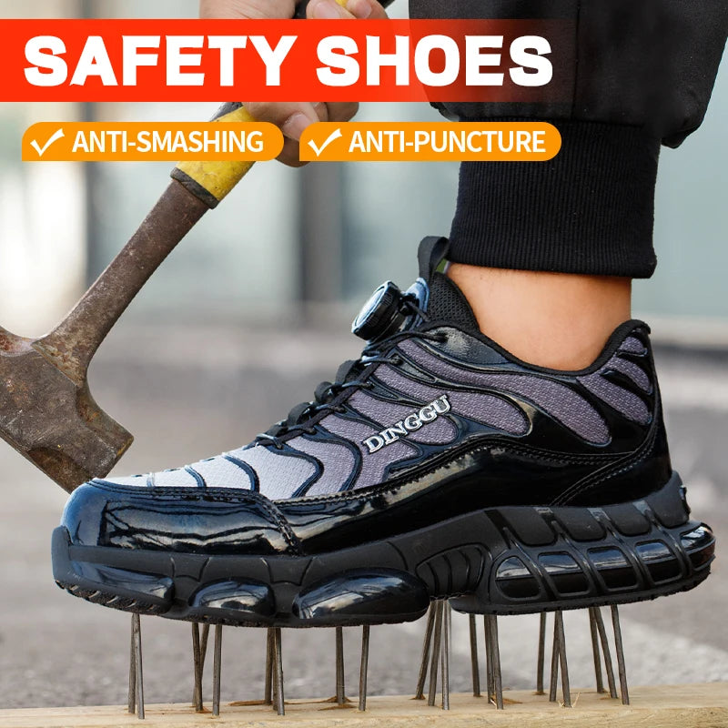 Department Name Puncture Proof Lace Up Work Shoes Steel Toe For Men
