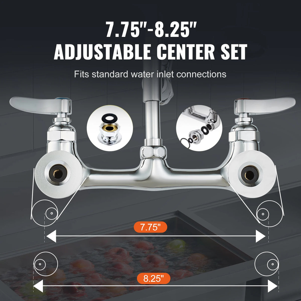 SucceBuy Commercial Dual Handle Pull Down Kitchen Faucet