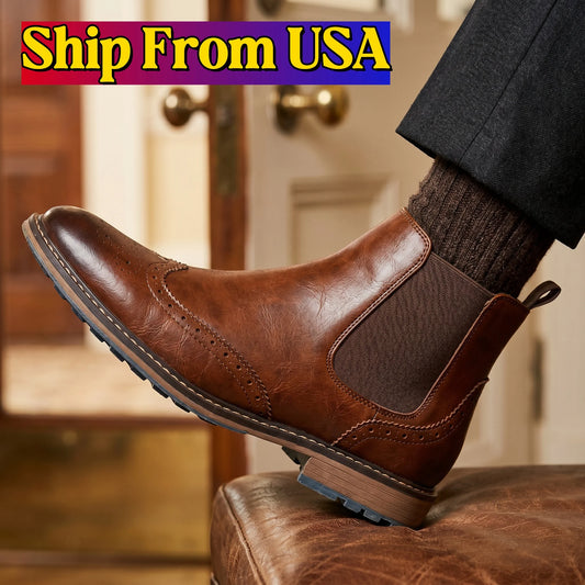 Hecrafted Chelsea Boots For Men Casual Retro Comfort Ankle Boots