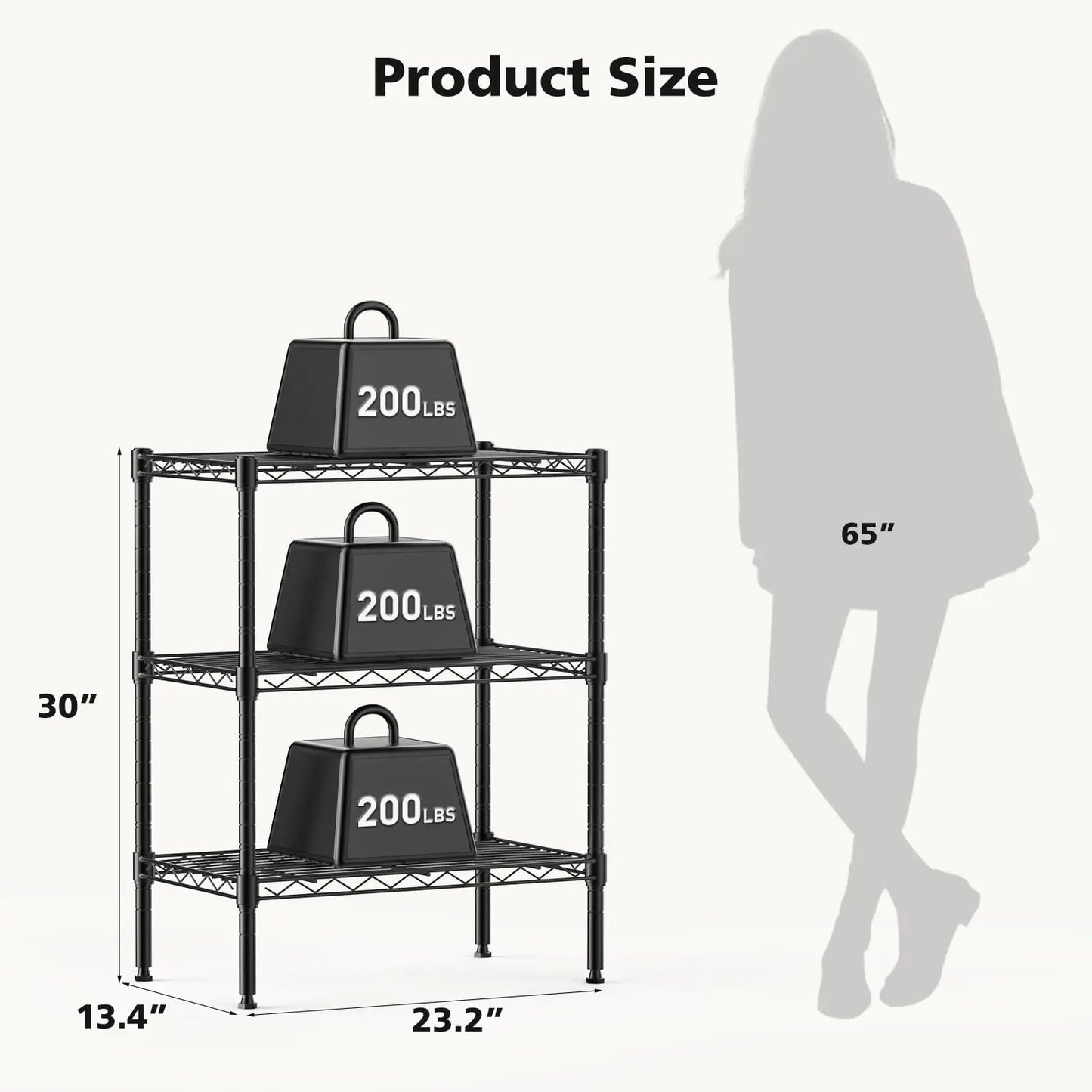 JHK 3-5 Tier Metal Wire Storage Shelves Adjustable Racks