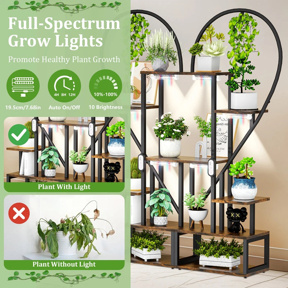 Wisfor Metal 6-Tier Ladder Plant Stand for Home Garden Decor