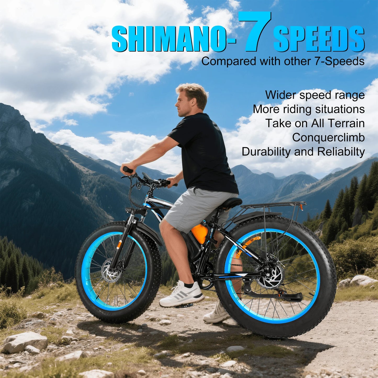 EOEOTWO 1500W Peak Fat Tire Electric Bike 960Wh Battery